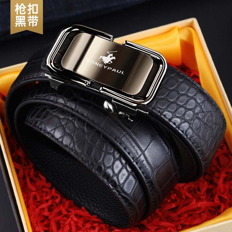 Men's Crocodile-Pattern Leather Belt