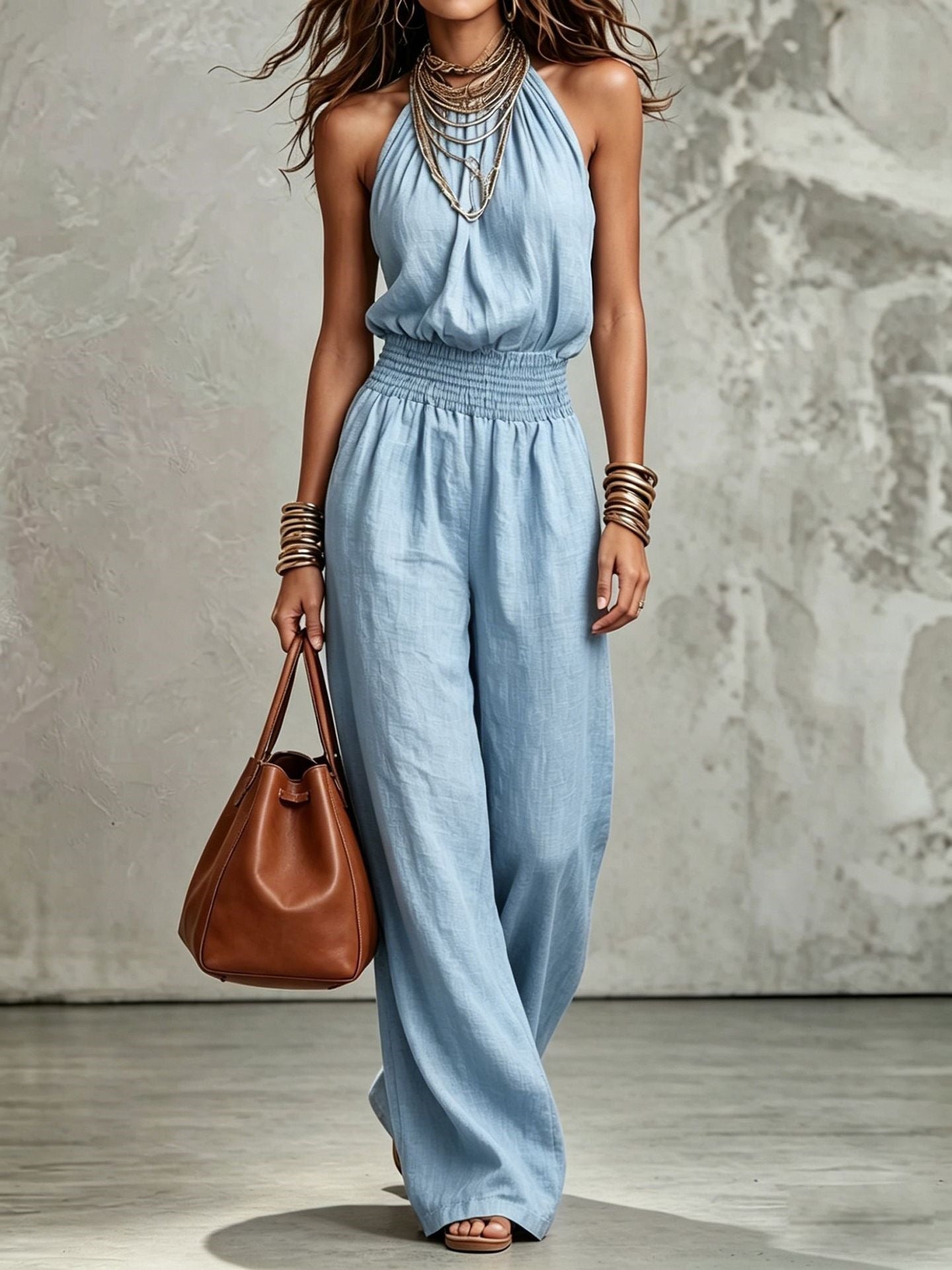 Wide-Leg Workwear Jumpsuit