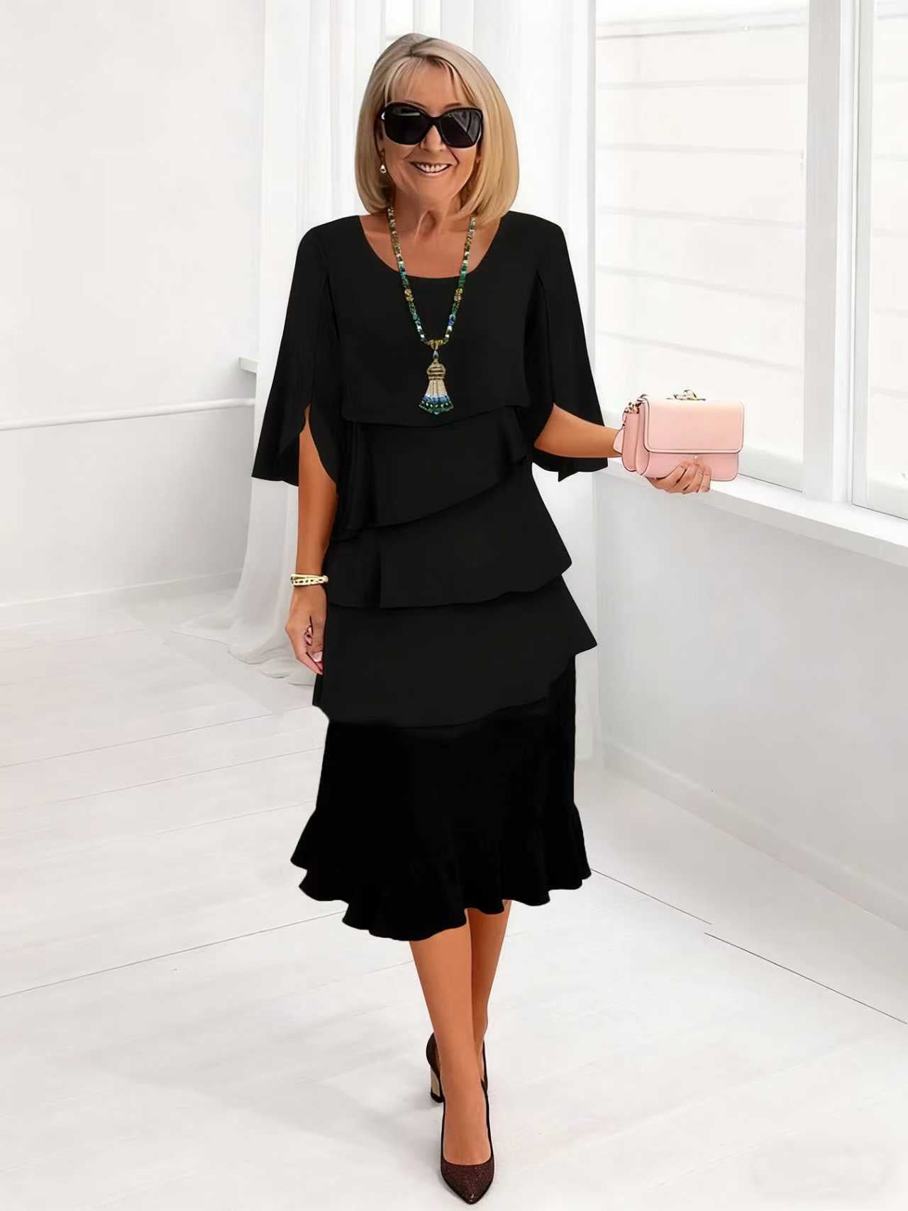Round Neck Midi Dress