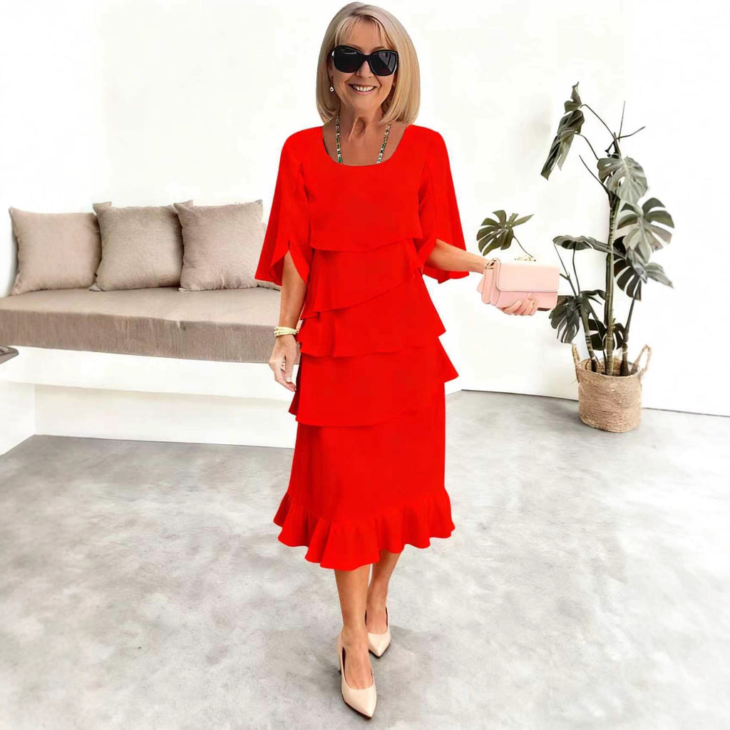 Round Neck Midi Dress