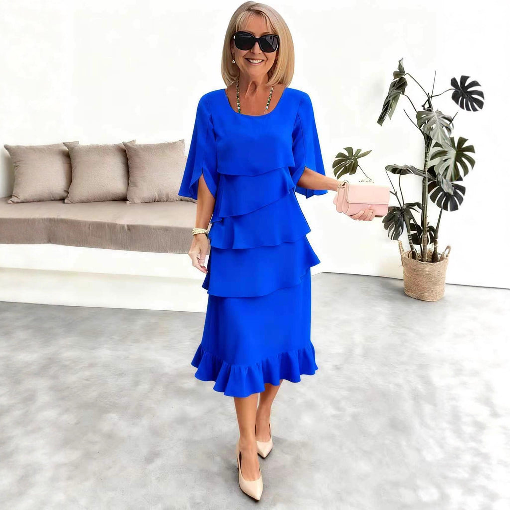Round Neck Midi Dress