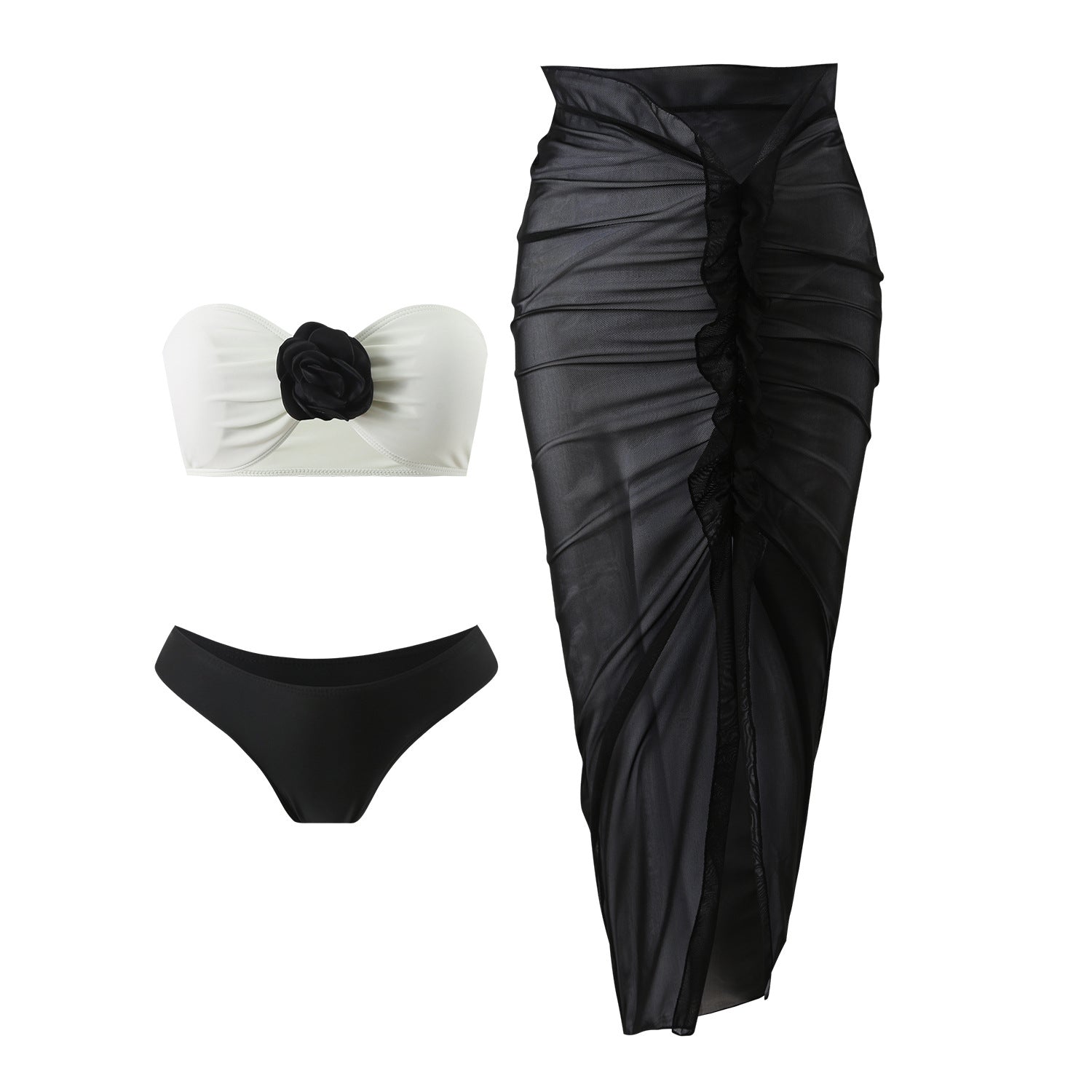 Three-Piece Mesh Bikini Set