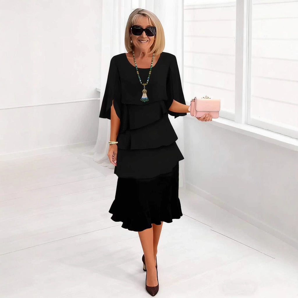 Round Neck Midi Dress
