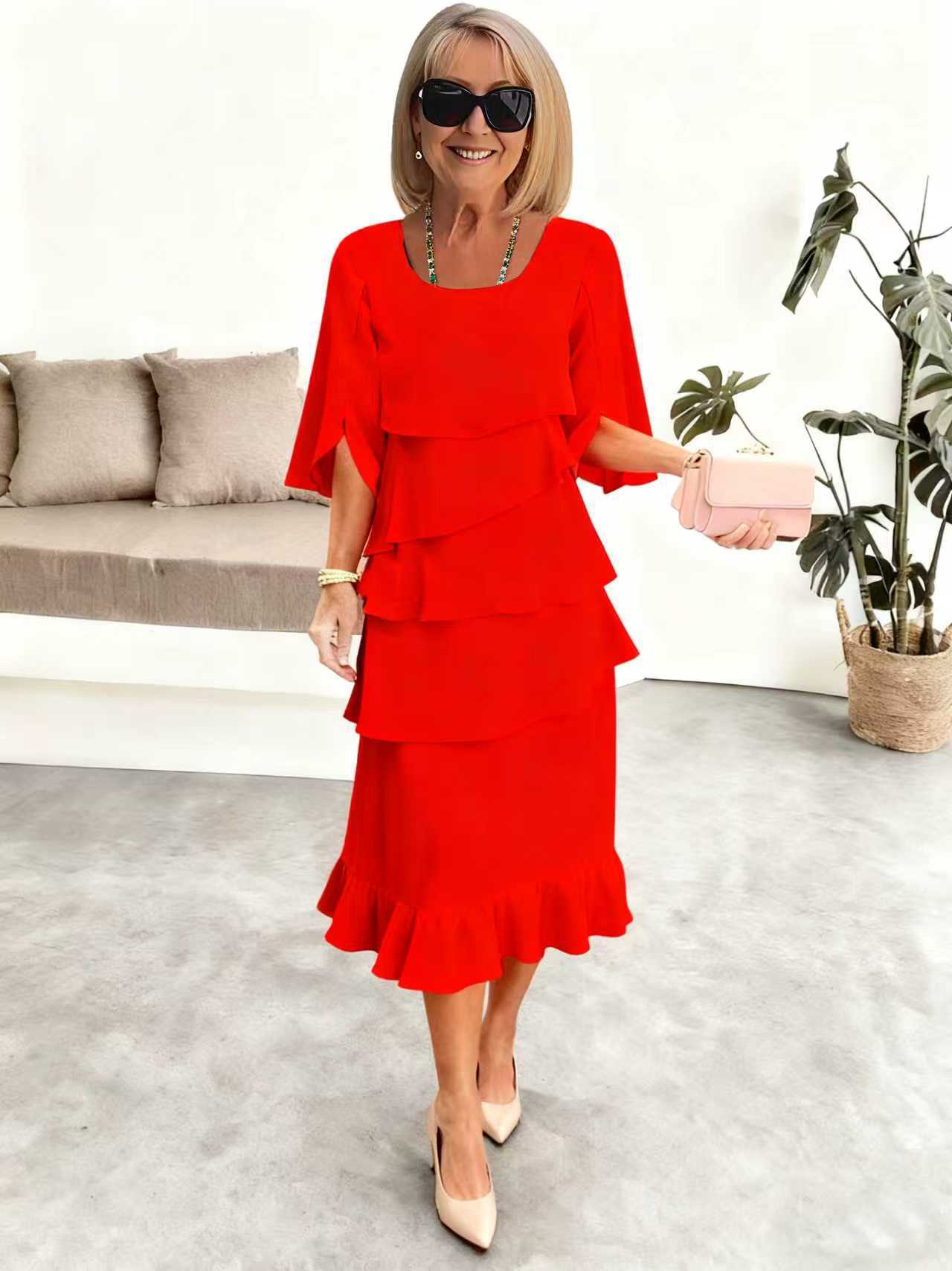 Round Neck Midi Dress