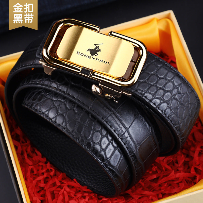 Men's Crocodile-Pattern Leather Belt