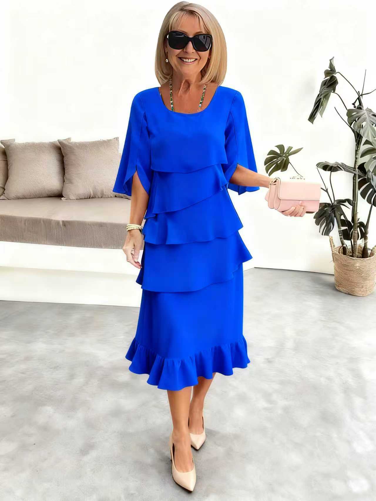 Round Neck Midi Dress