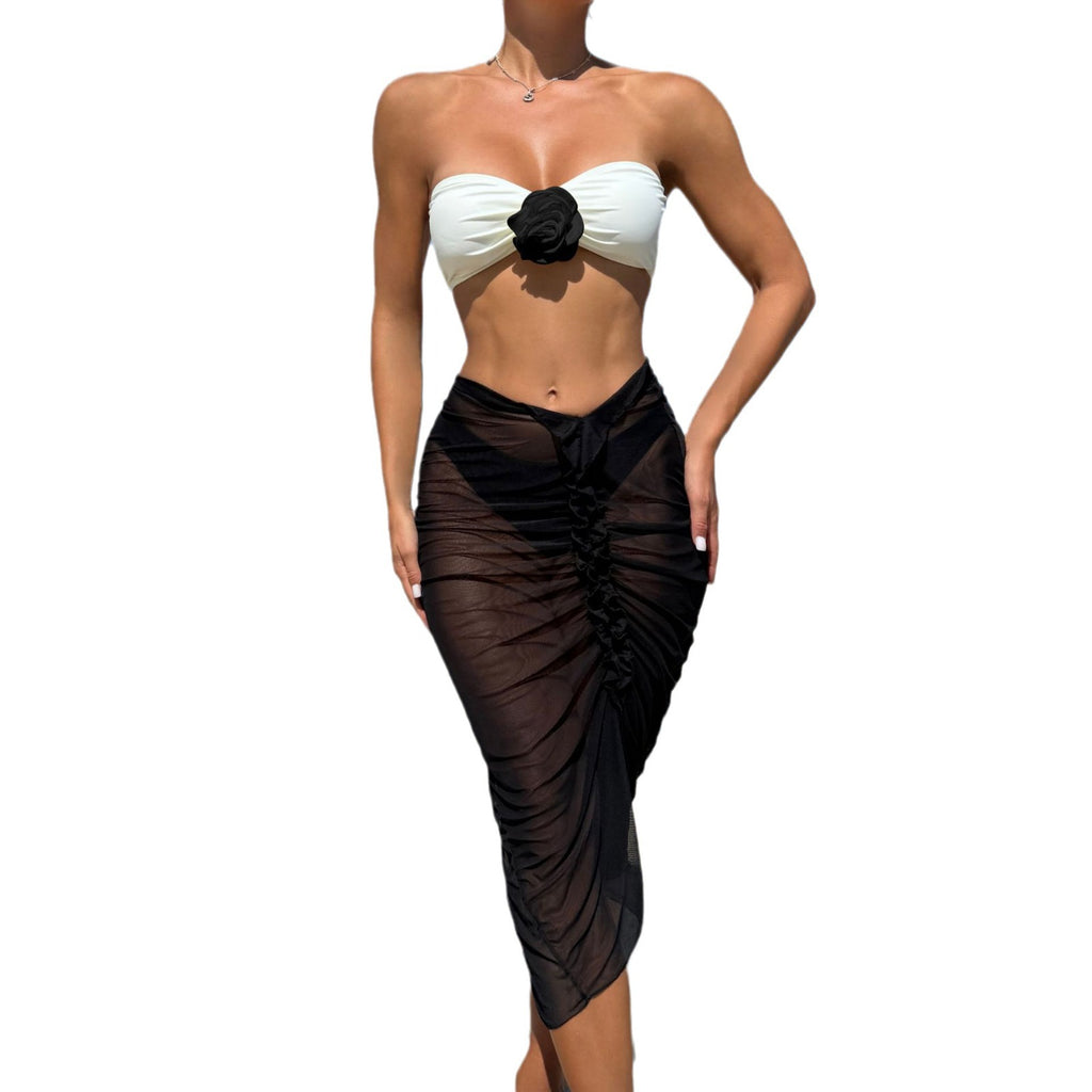 Three-Piece Mesh Bikini Set