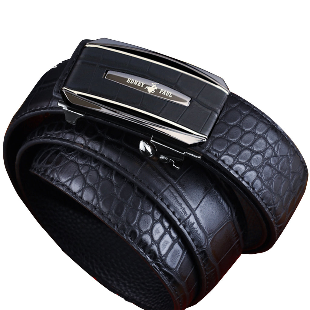 Men's Crocodile-Pattern Leather Belt