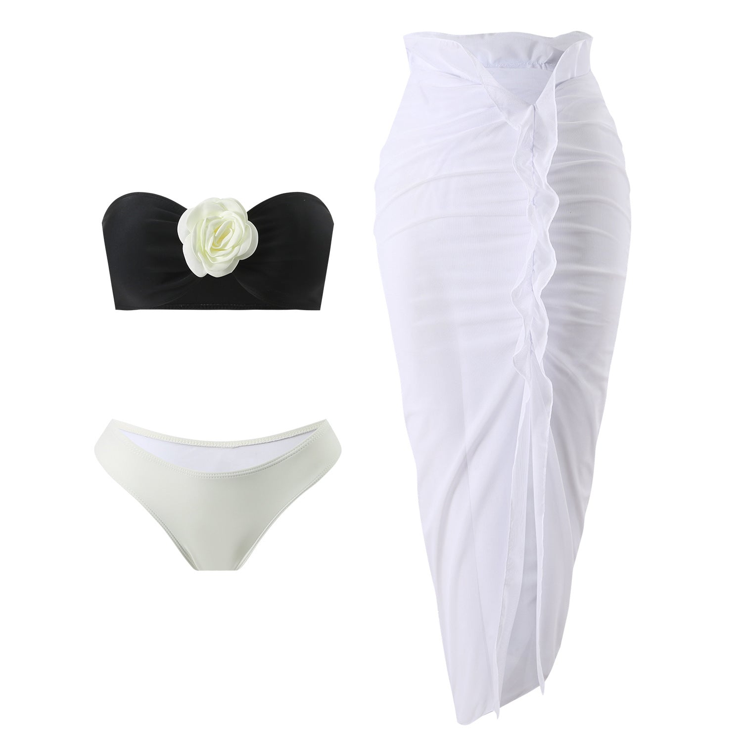 Three-Piece Mesh Bikini Set