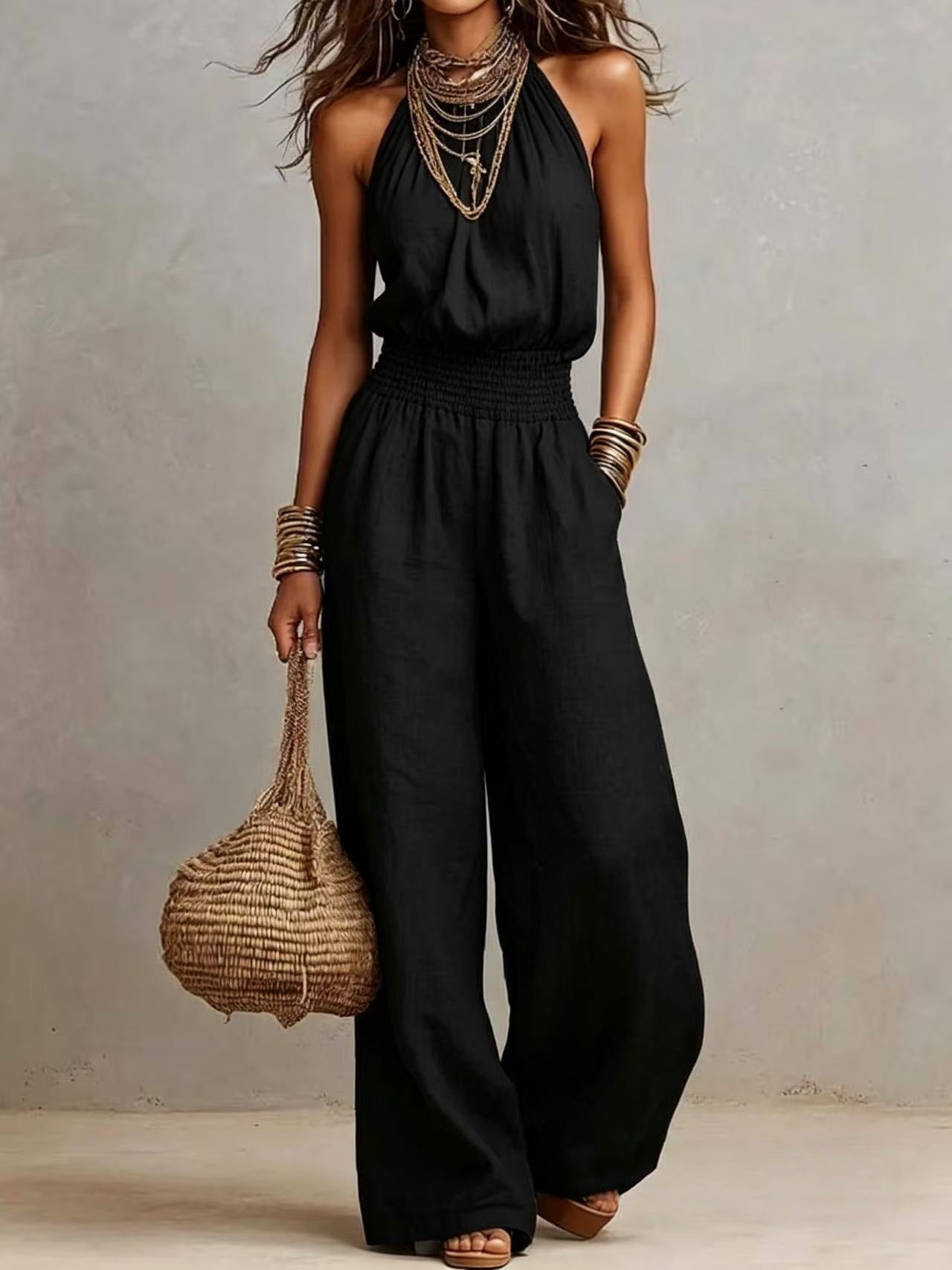 Wide-Leg Workwear Jumpsuit