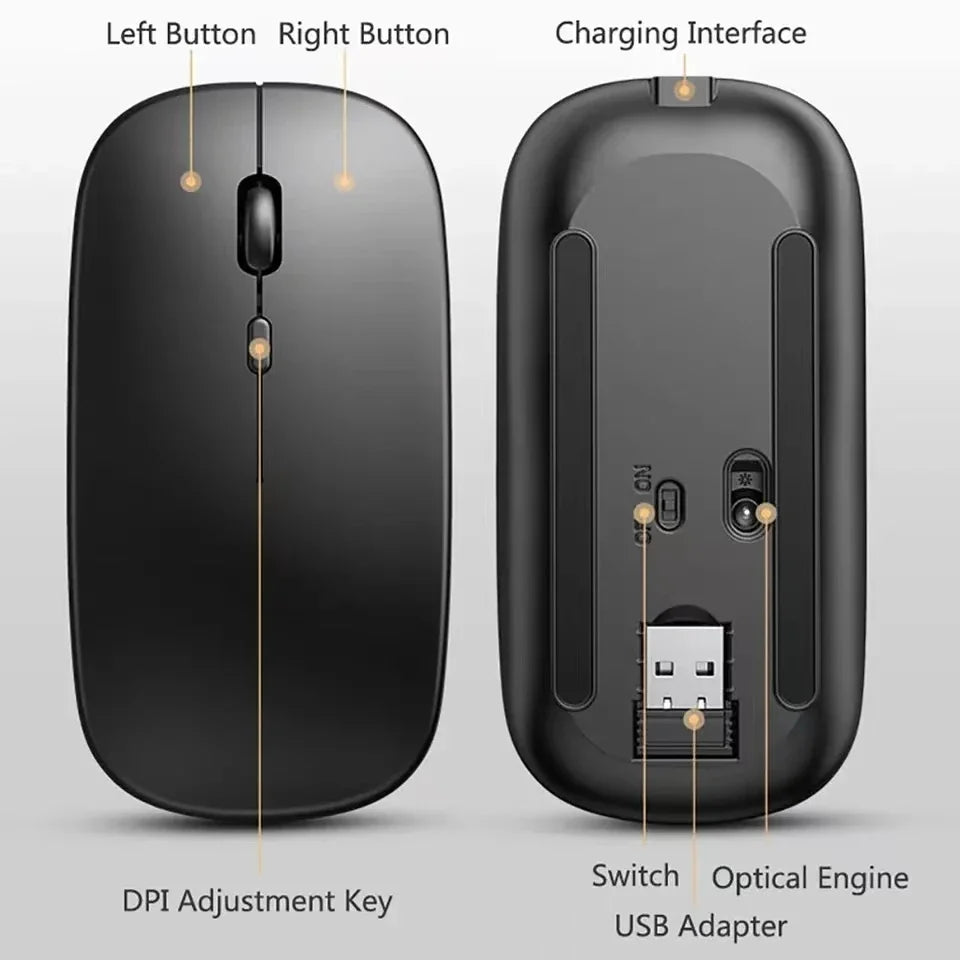 Rechargeable Wireless Mouse - Bluetooth & 2.4GHz