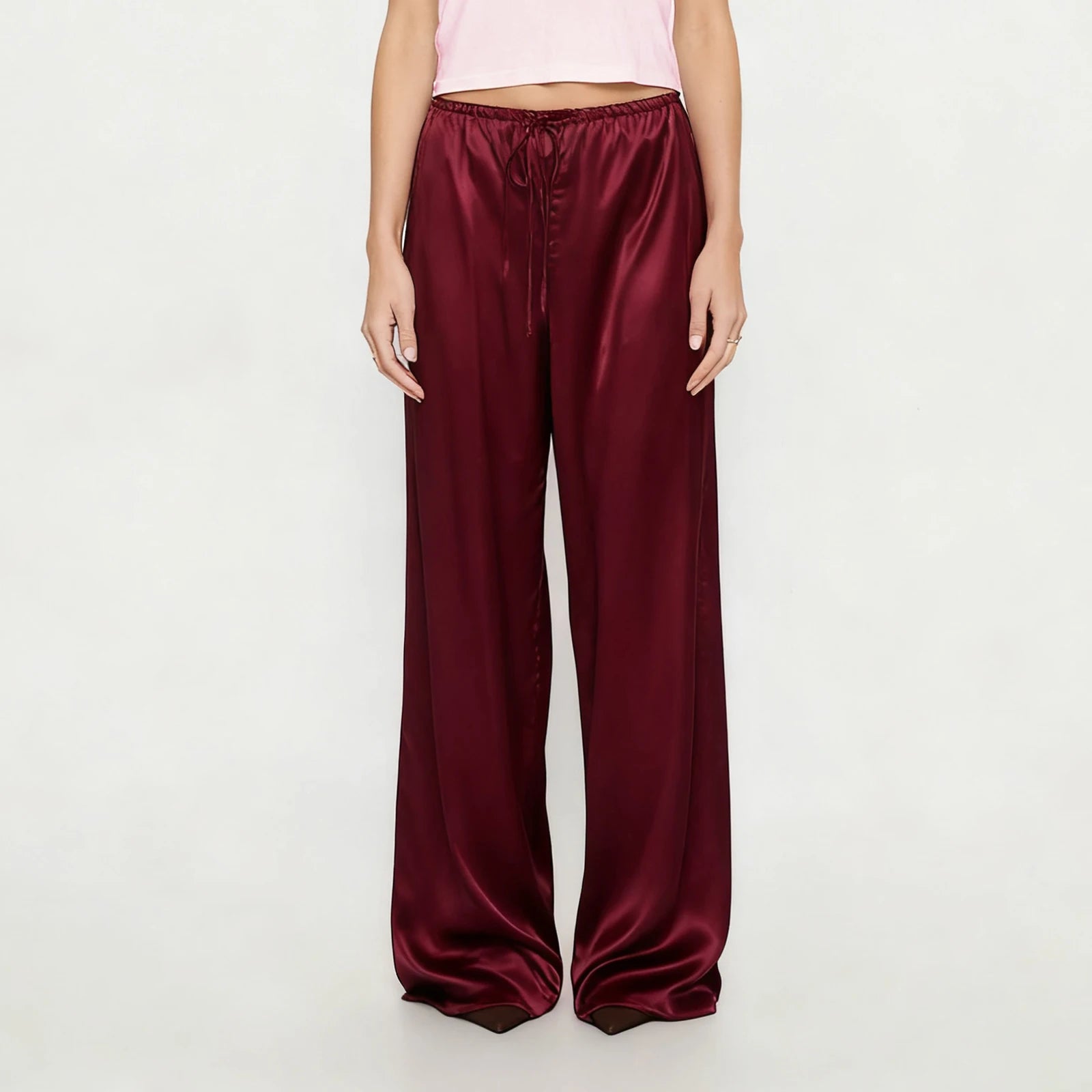 Satin Wide Leg Dress Pants