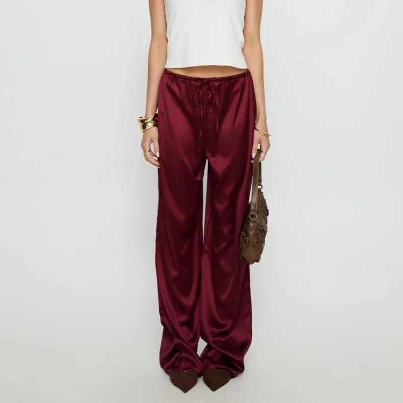 Satin Wide Leg Dress Pants
