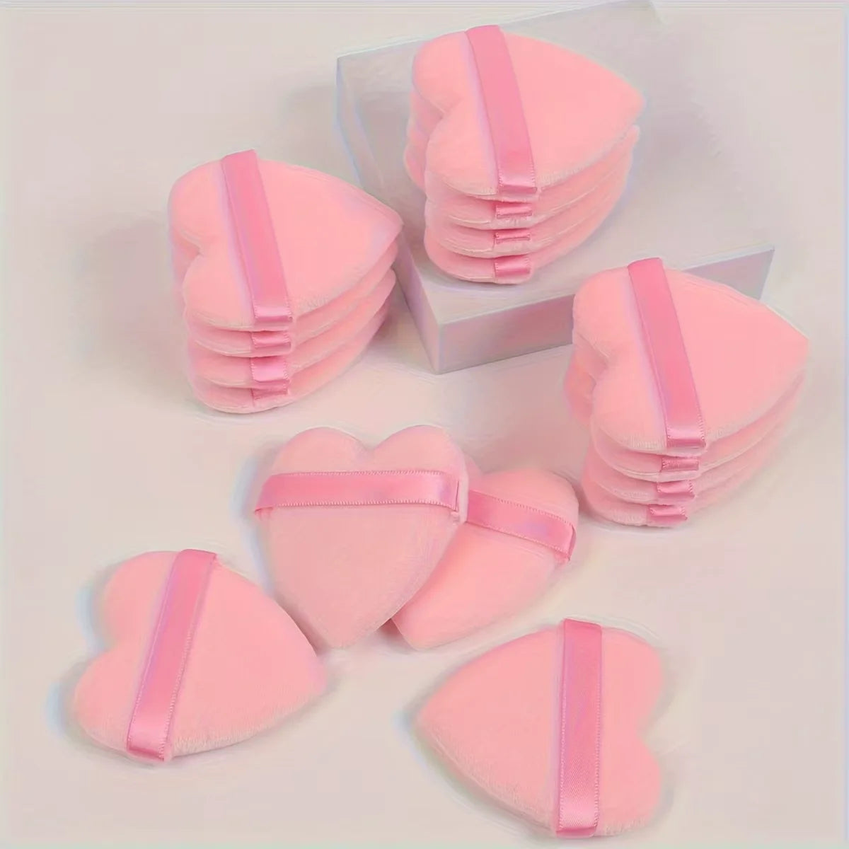 Heart Velvet Powder Puff Set