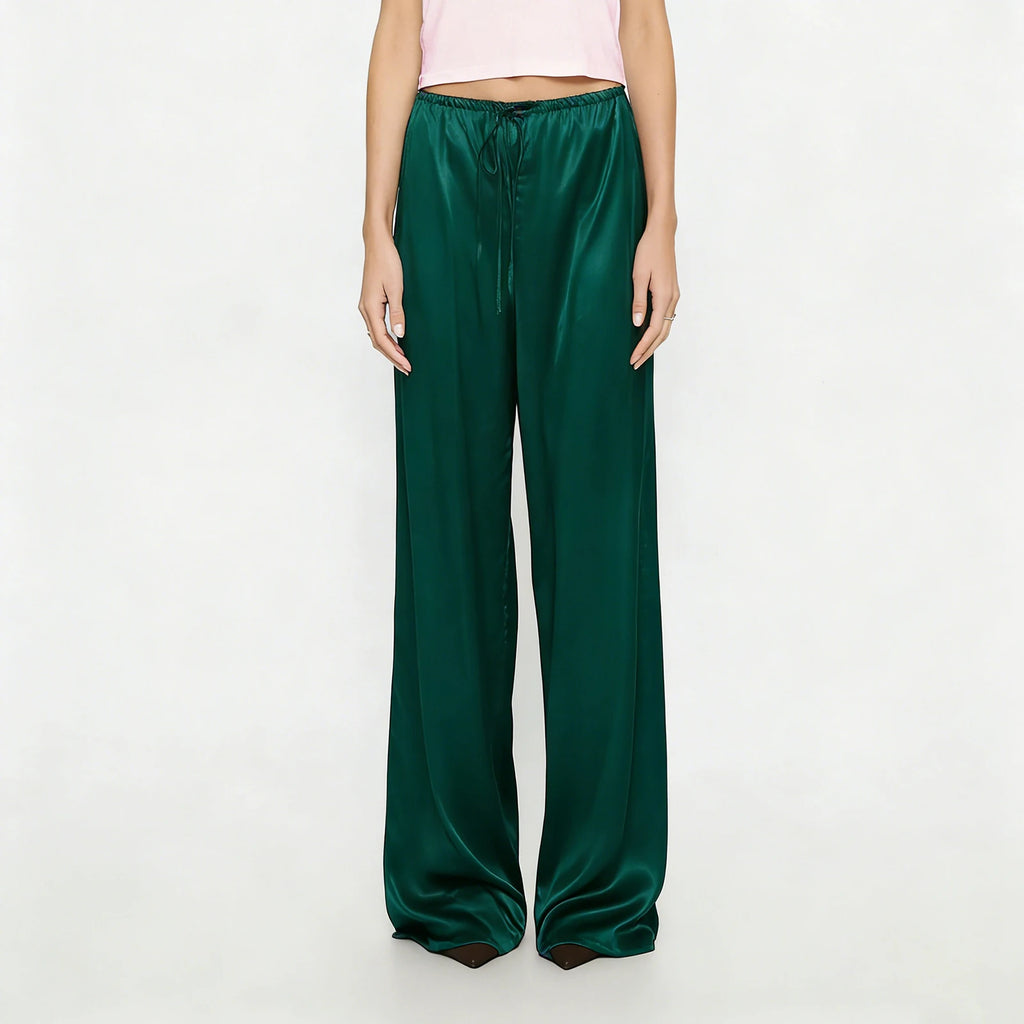 Satin Wide Leg Dress Pants