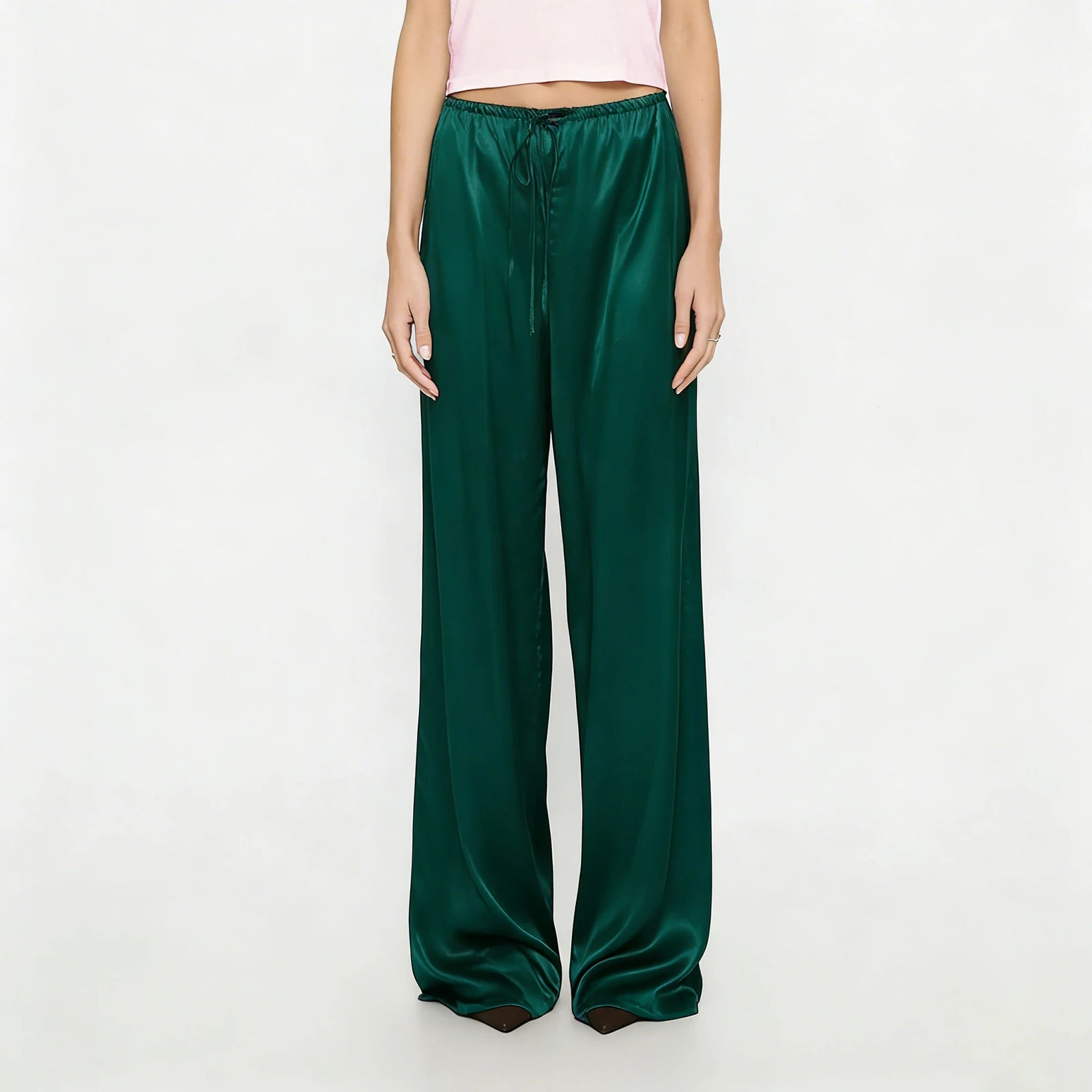 Satin Wide Leg Dress Pants