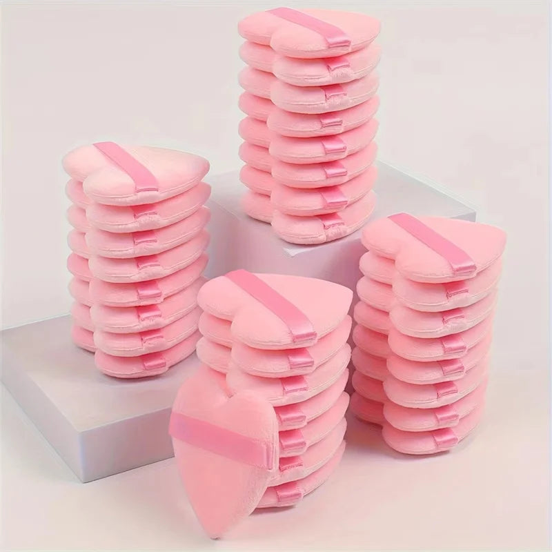 Heart Velvet Powder Puff Set