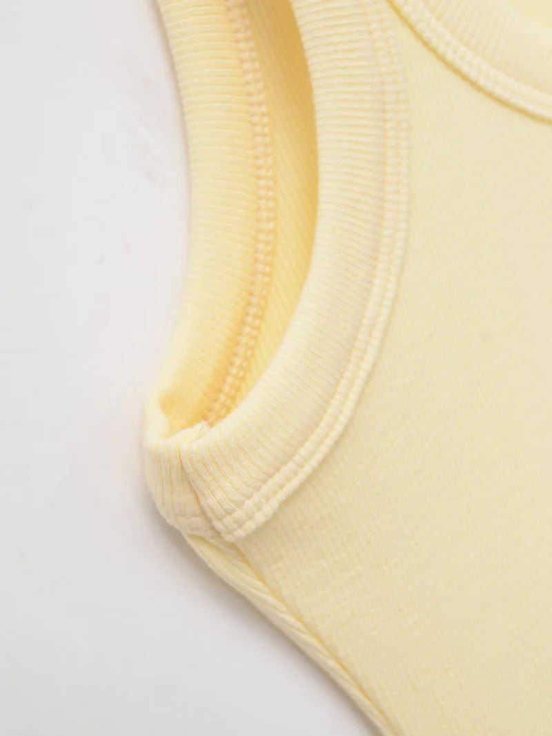 Ribbed Square Neck Crop Tank Top