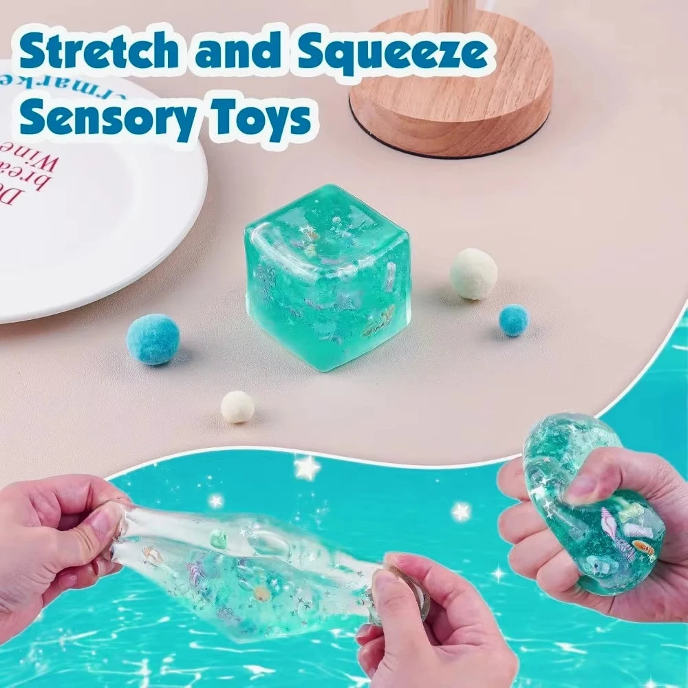 Ocean-Themed Squishy Stress Ball Cube