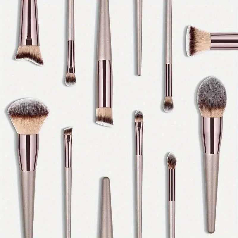 10-Piece Champagne Gold Makeup Brush Set
