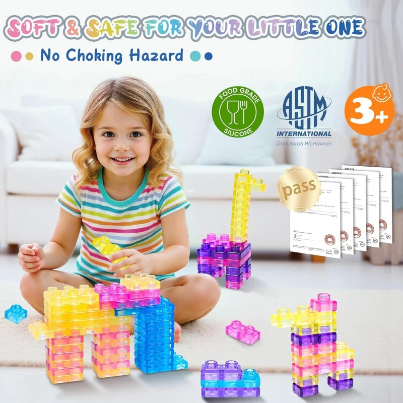 40-Piece Squishy Building Blocks Sensory Toy Set