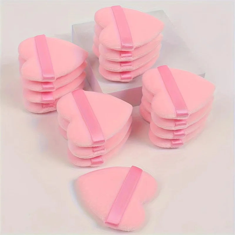 Heart Velvet Powder Puff Set