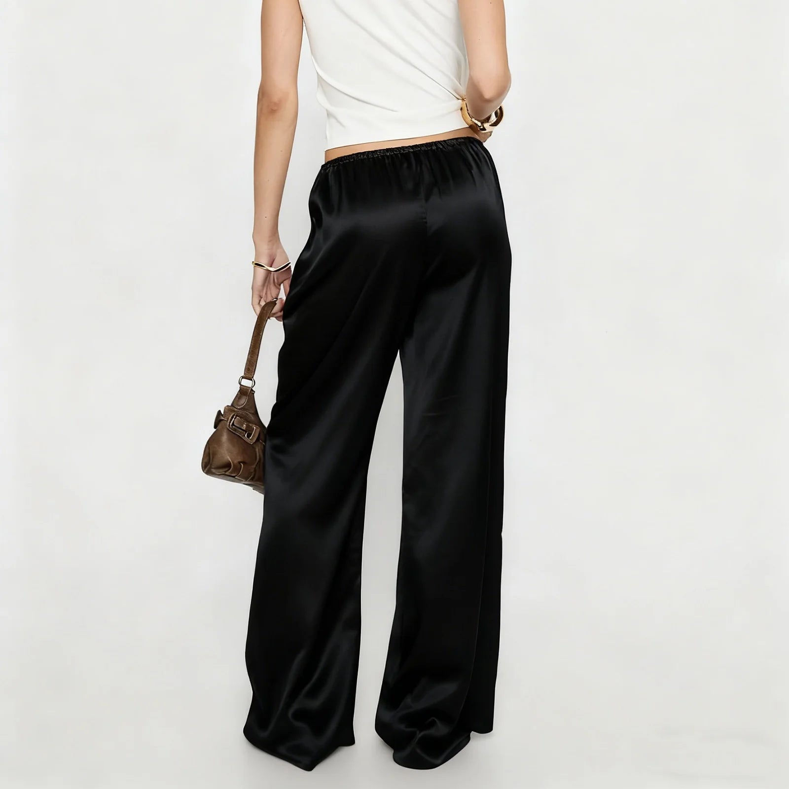 Satin Wide Leg Dress Pants
