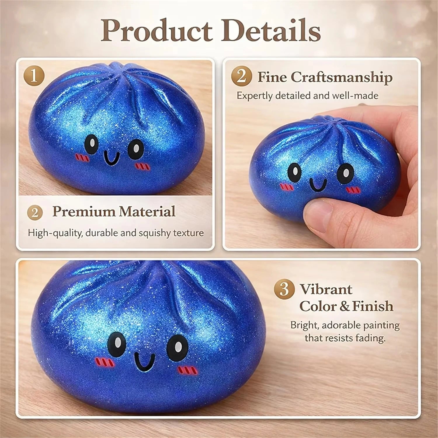 Steamed Bun Dumpling Squishy Toy