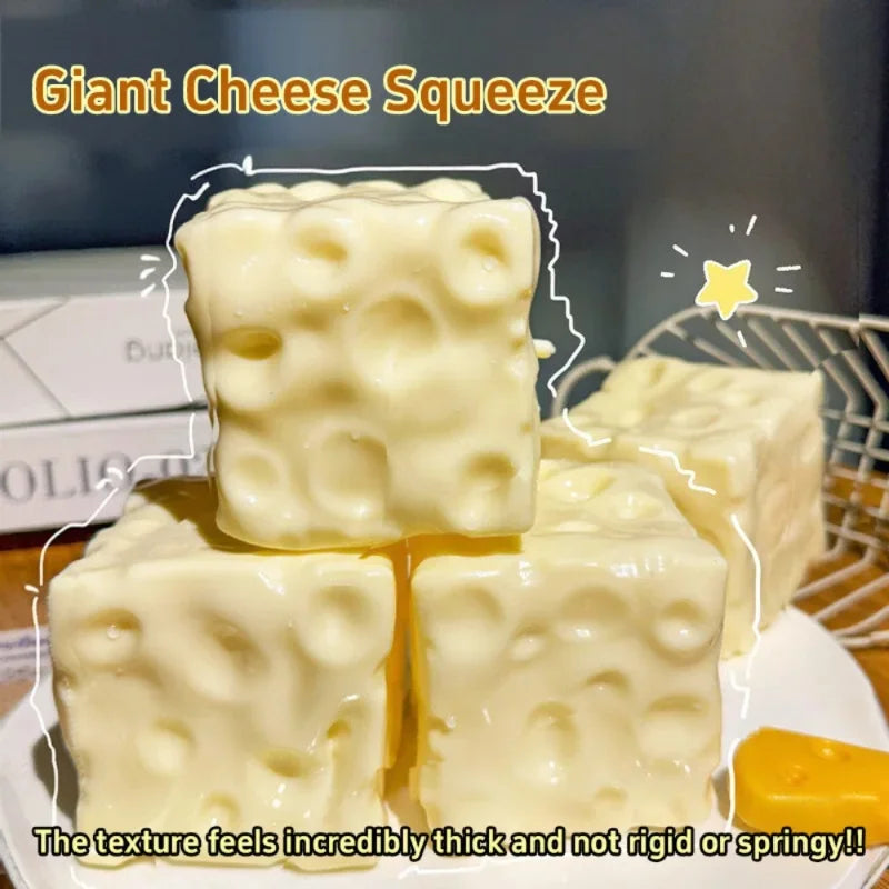 Shapeable Cheese Cube Stress Ball