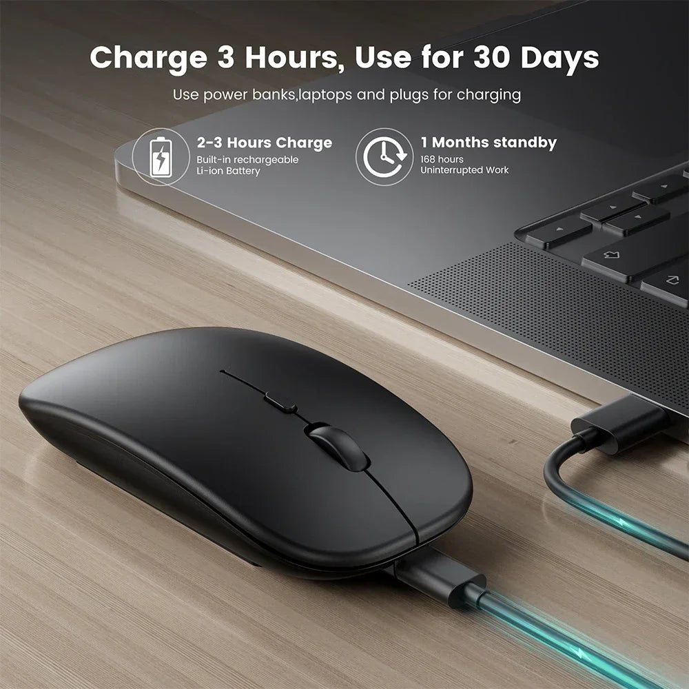 Rechargeable Wireless Mouse - Bluetooth & 2.4GHz