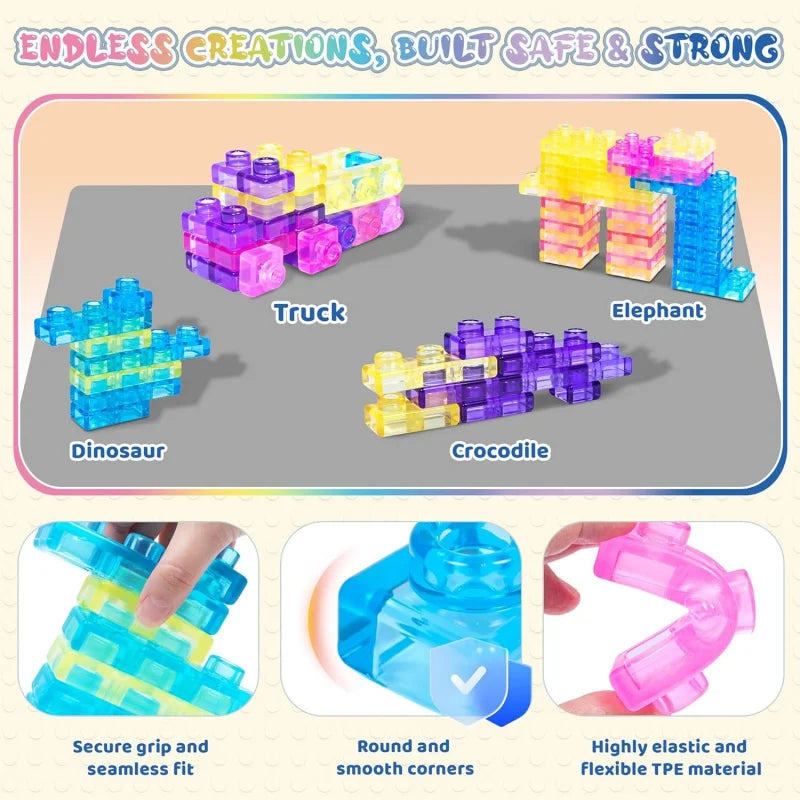 40-Piece Squishy Building Blocks Sensory Toy Set