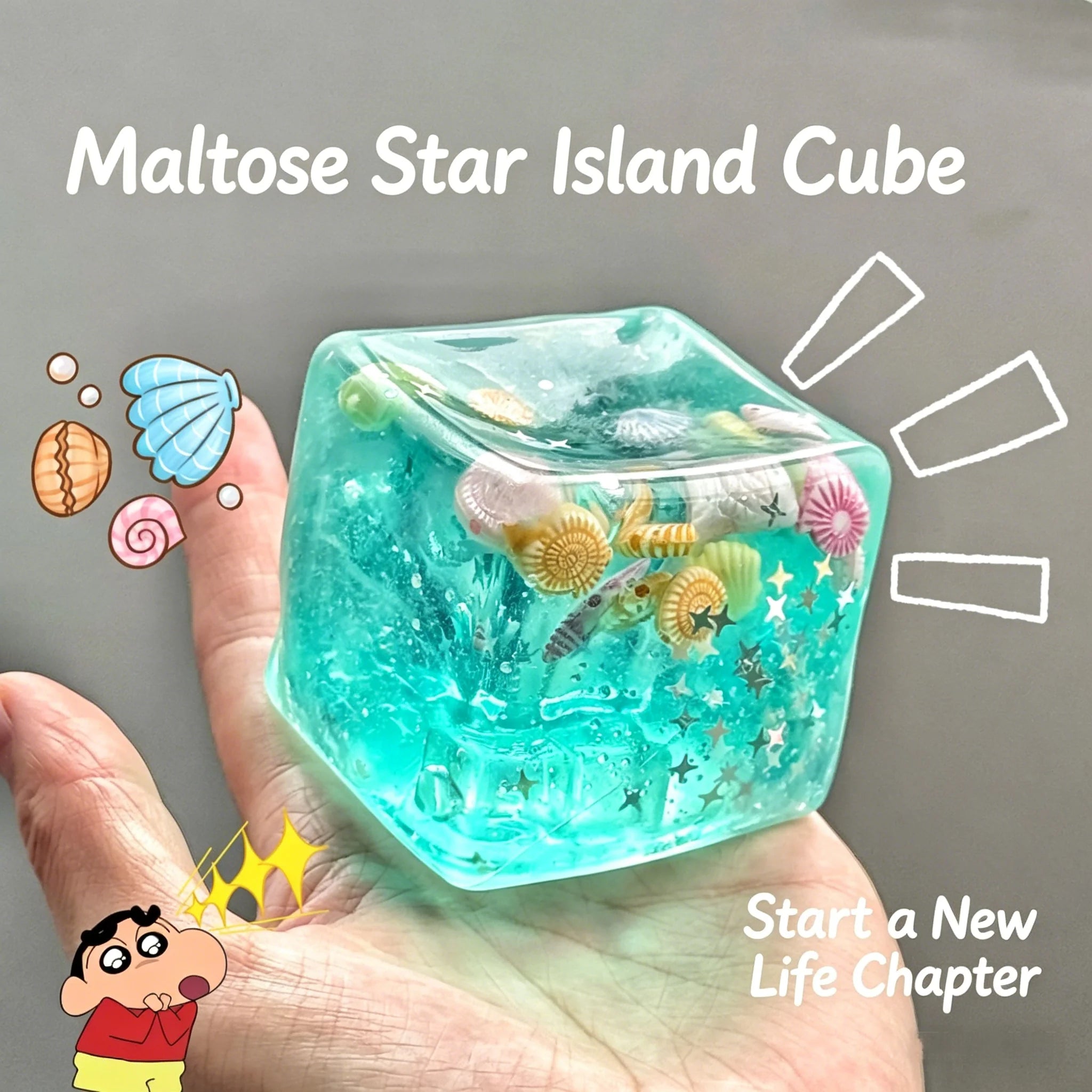 Ocean-Themed Squishy Stress Ball Cube