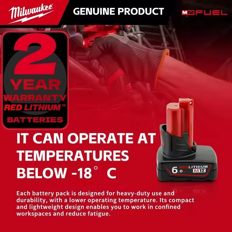Milwaukee 12V 6.0Ah Replacement Battery