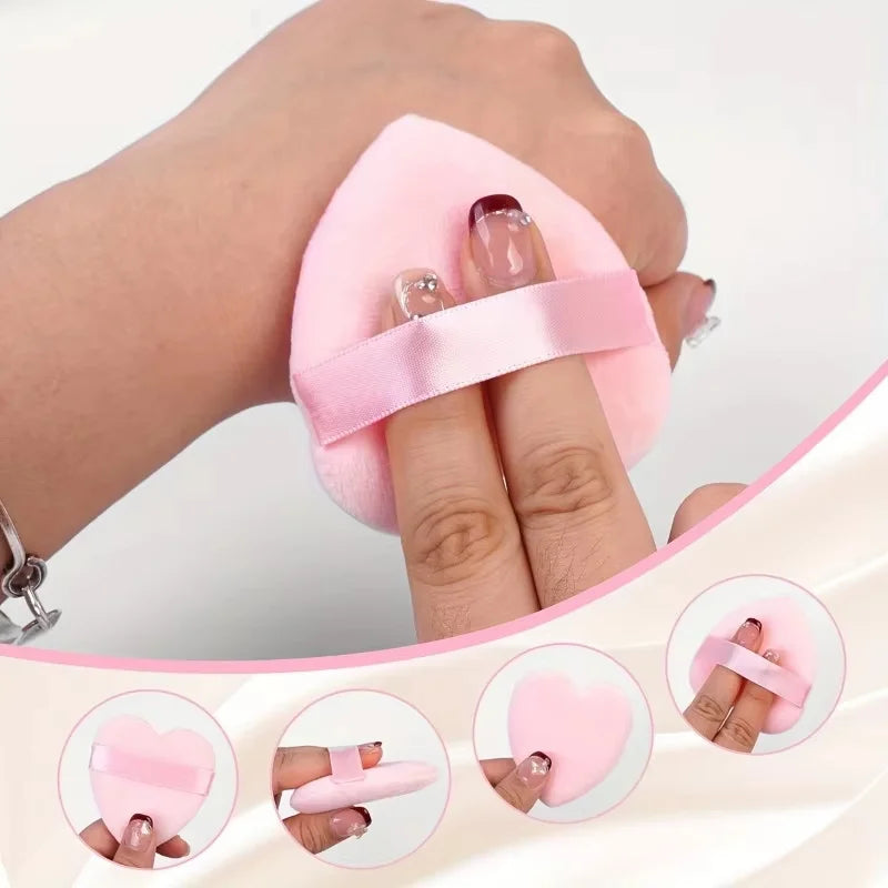 Heart Velvet Powder Puff Set
