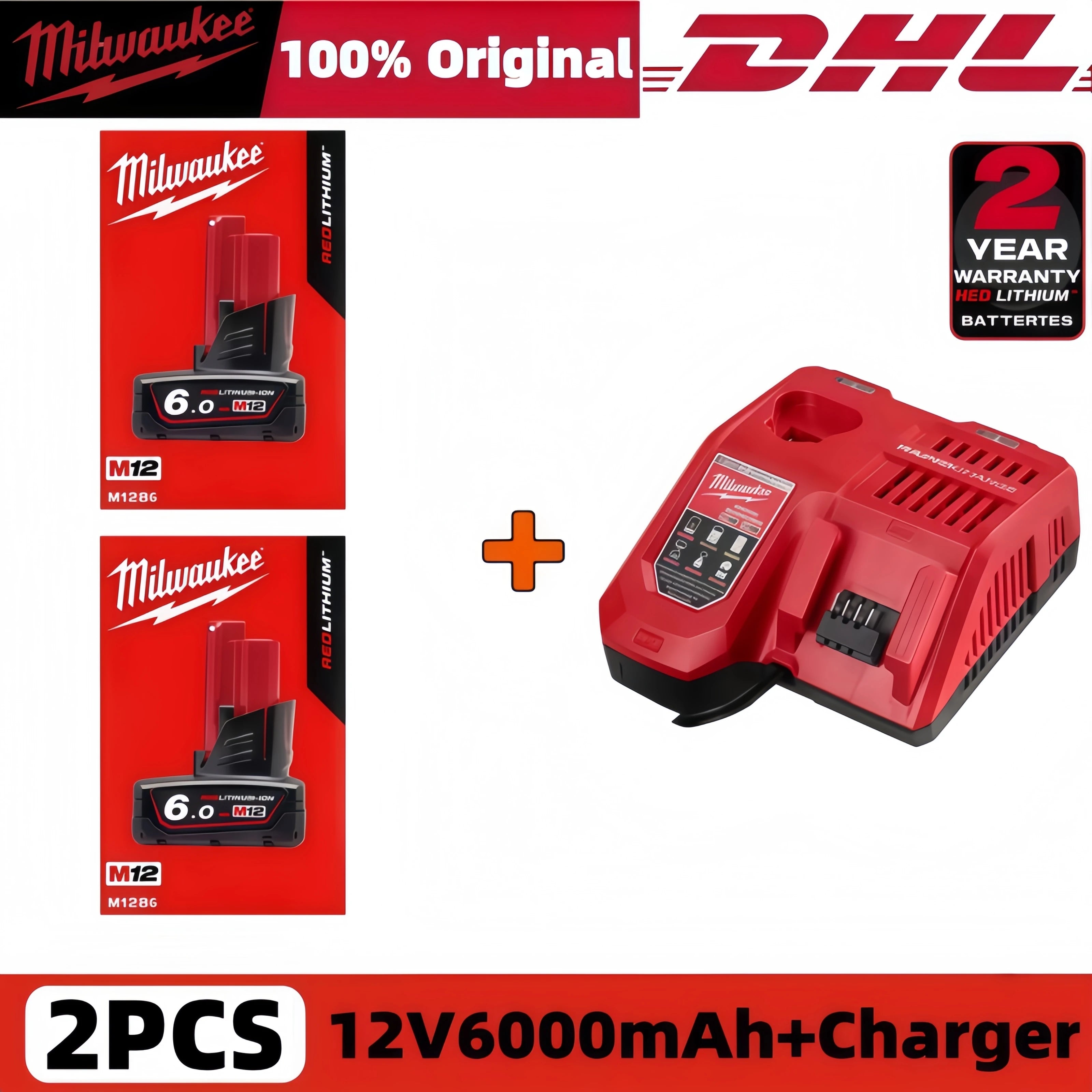 Milwaukee 12V 6.0Ah Replacement Battery