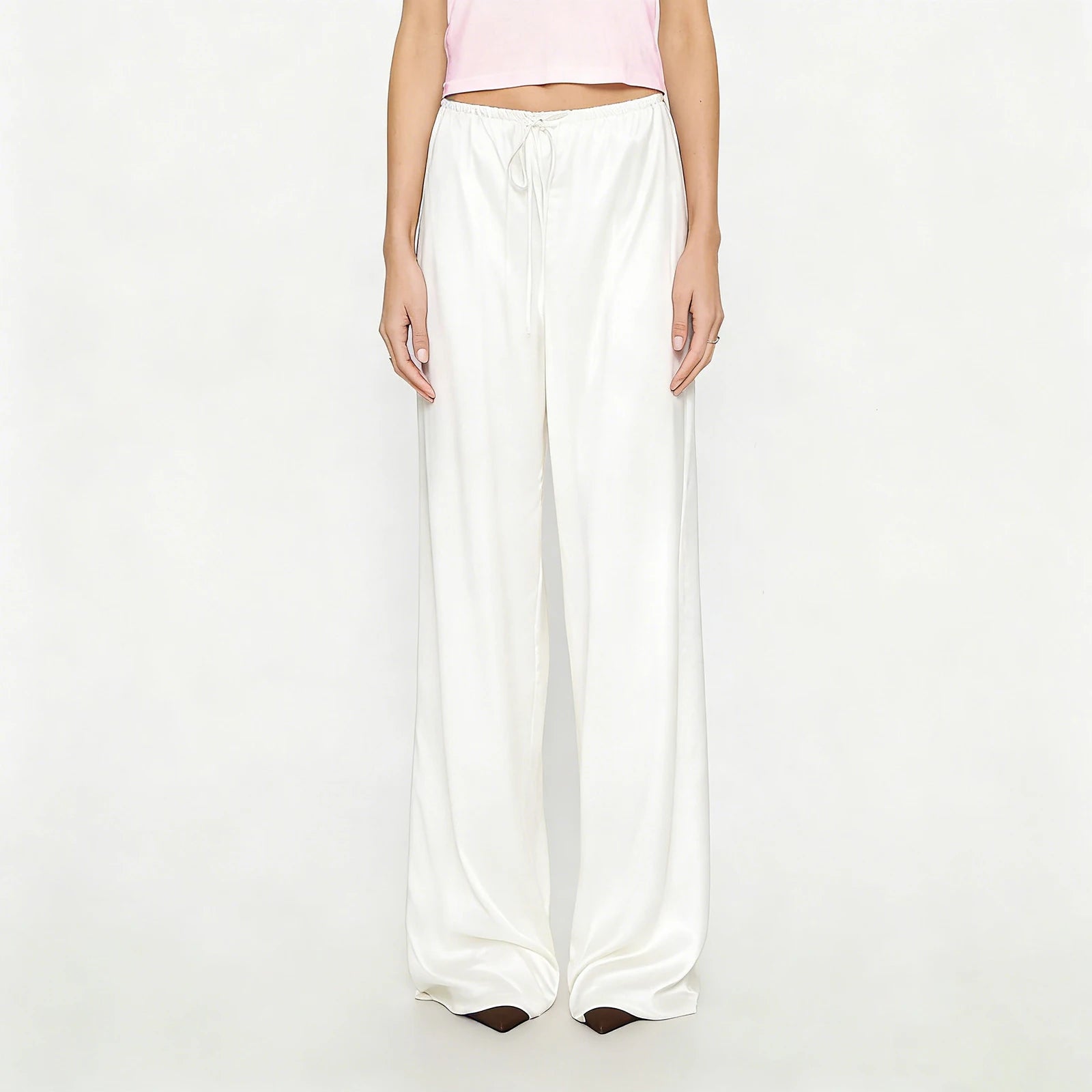 Satin Wide Leg Dress Pants