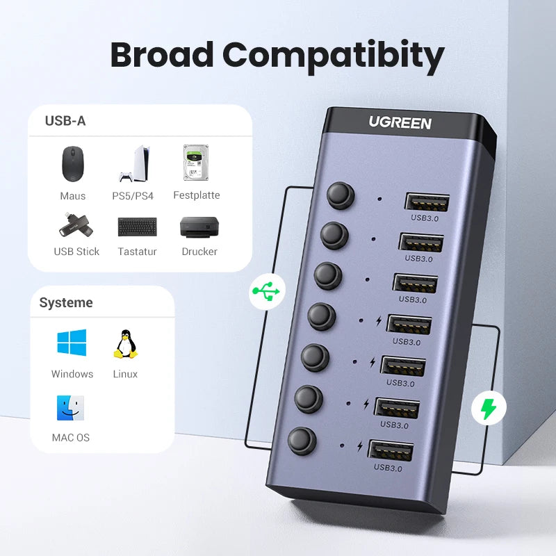 UGREEN 7-Port USB 3.0 Hub