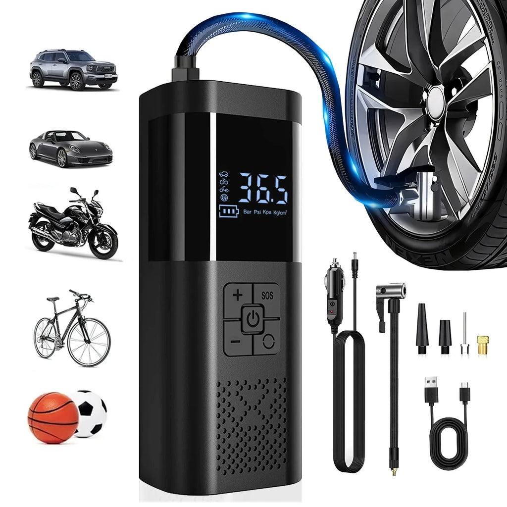 Mini Cordless Tire Inflator with LCD Display