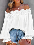 Ruffle Lantern Sleeve Off-Shoulder Top